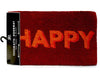 Gift Company Happy Neon red doormat in original packaging, front view