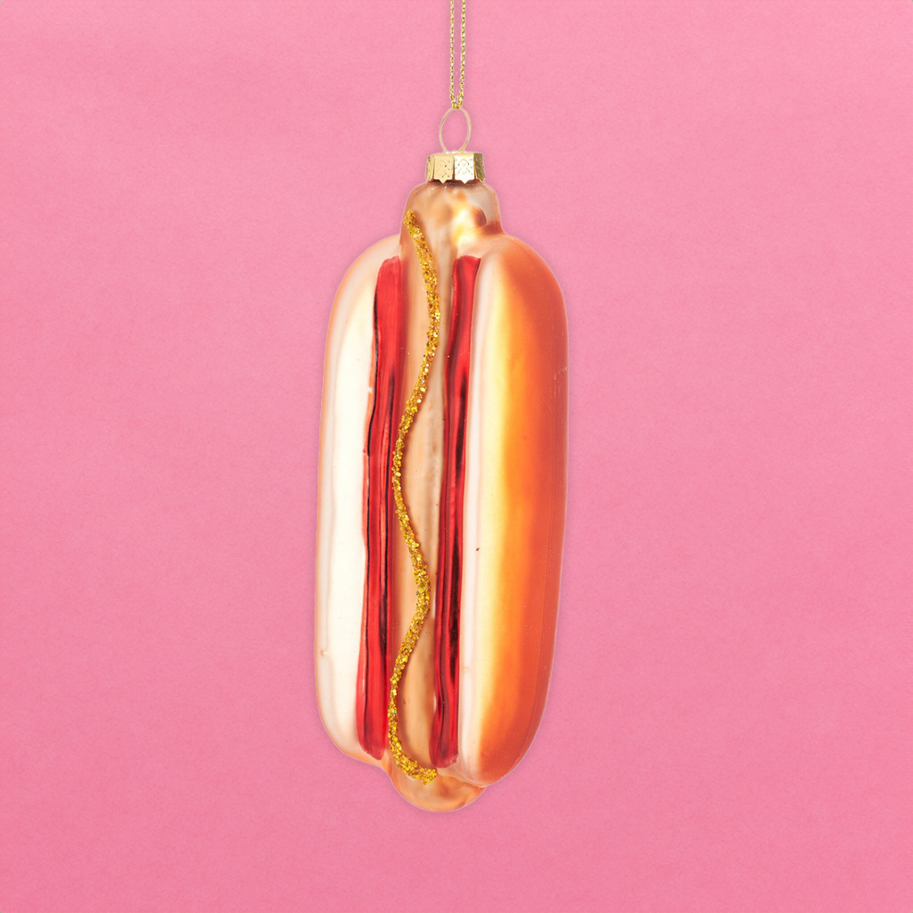 hotdog ornament banella santorini στολιδι χριστουγεννιατικο